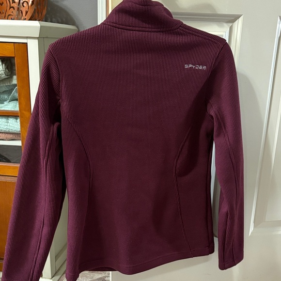 Spyder Maroon Ribbed Jacket - Picture 2 of 10